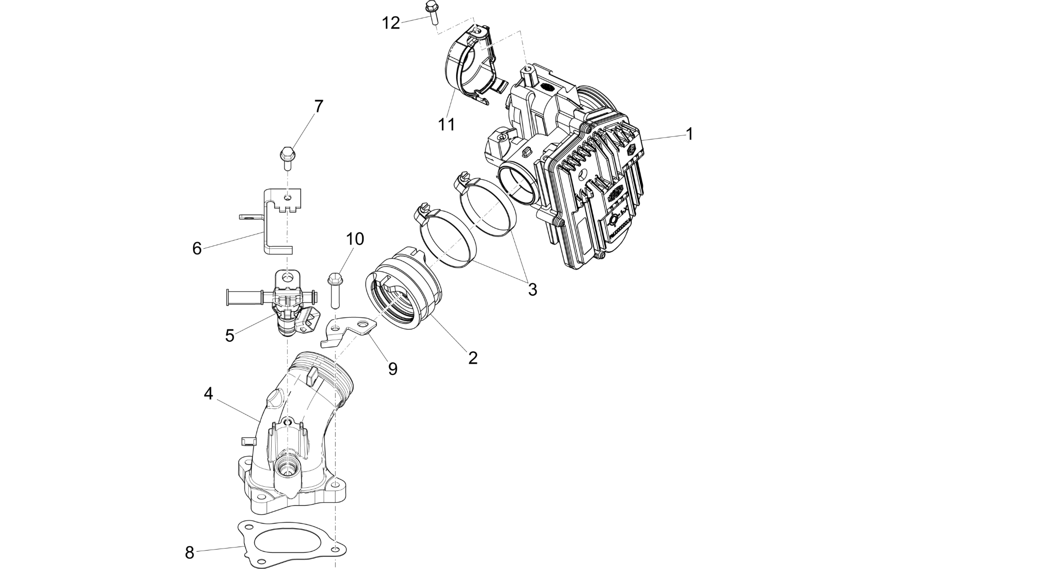 Throttle body - Injector - Induction joint