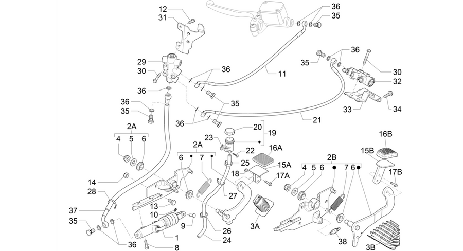 Control pedals - Levers