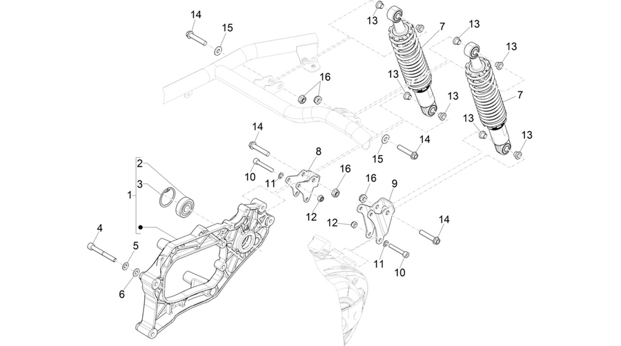 Rear suspension - Shock absorber/s