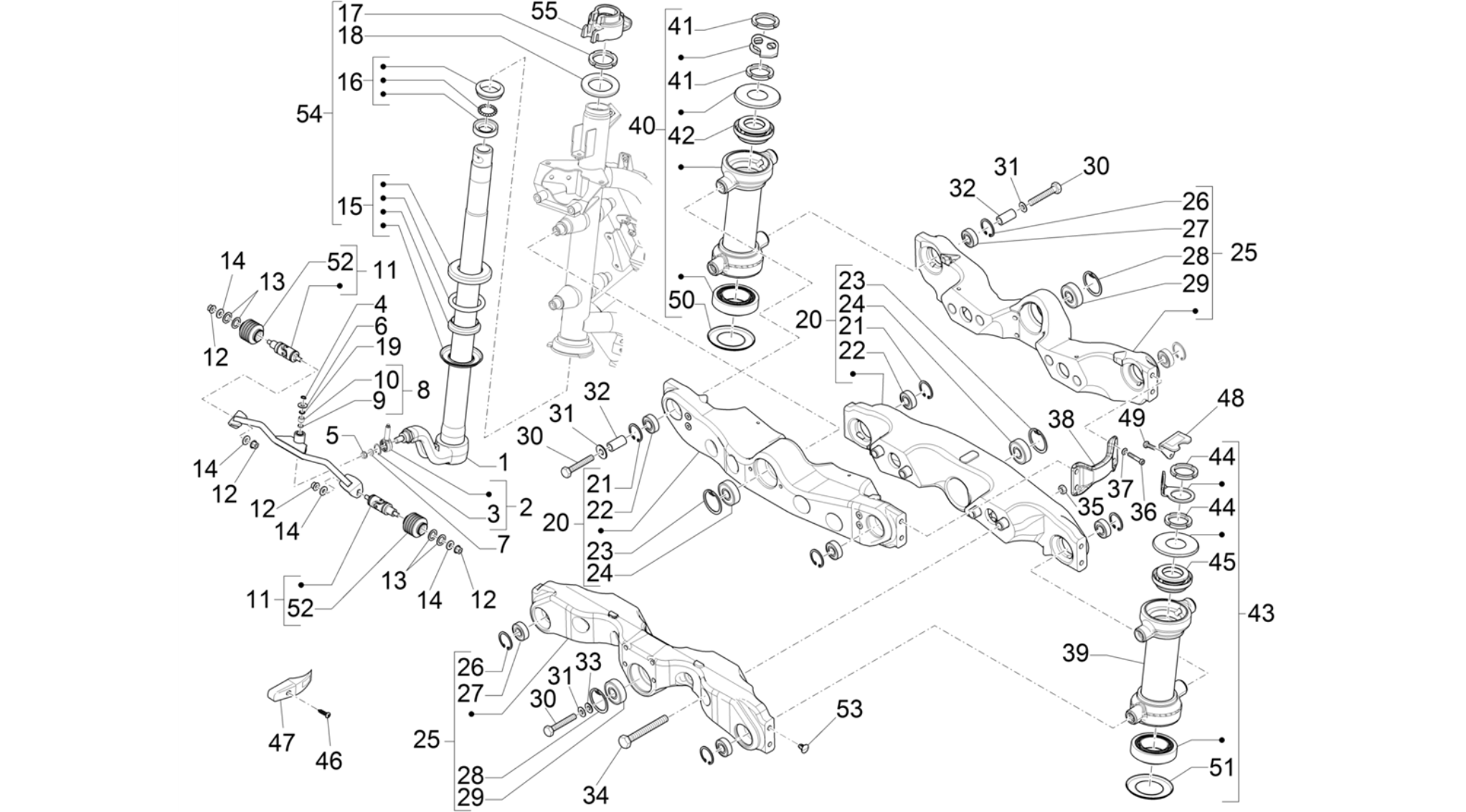 Fork/steering tube - Steering bearing unit