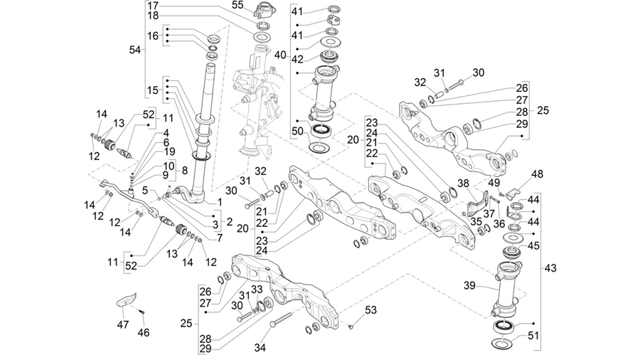 Fork/steering tube - Steering bearing unit