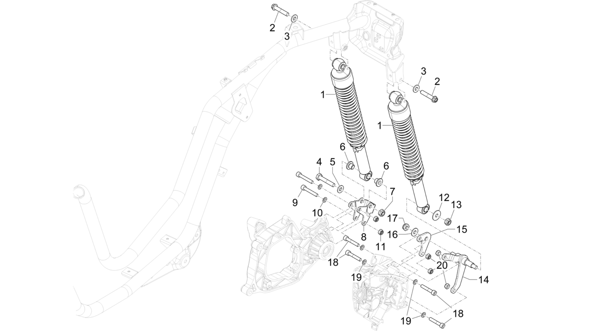 Rear suspension - Shock absorber/s