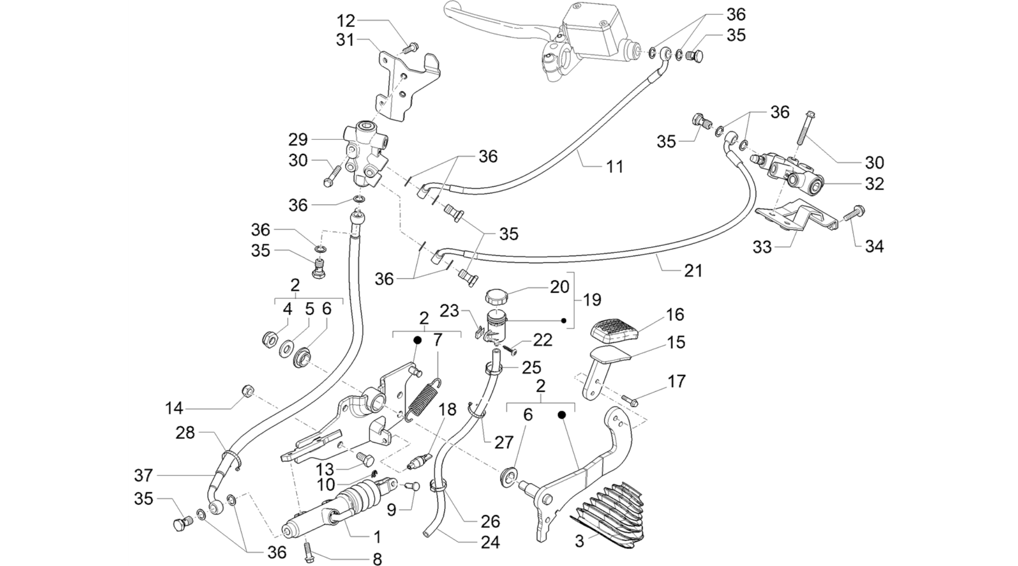 Control pedals - Levers