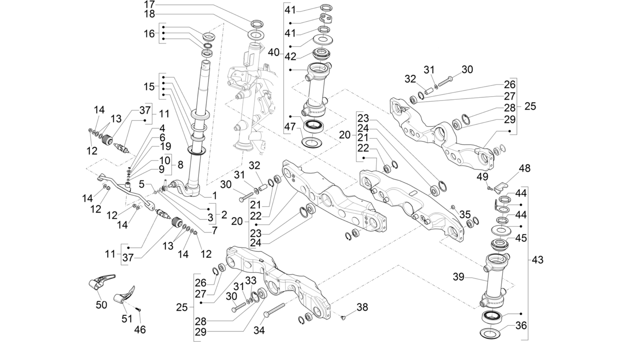 Fork/steering tube - Steering bearing unit