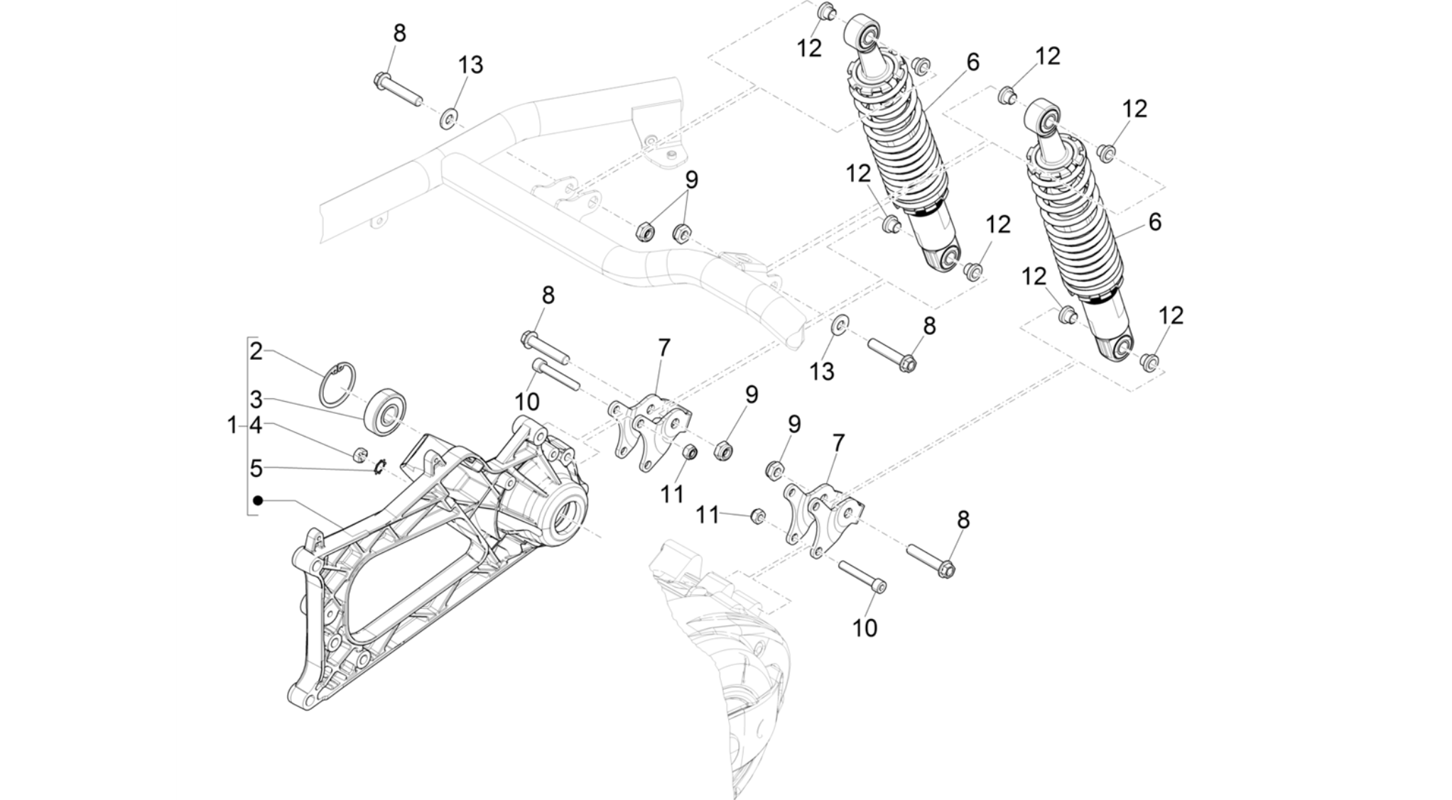 Rear suspension - Shock absorber/s