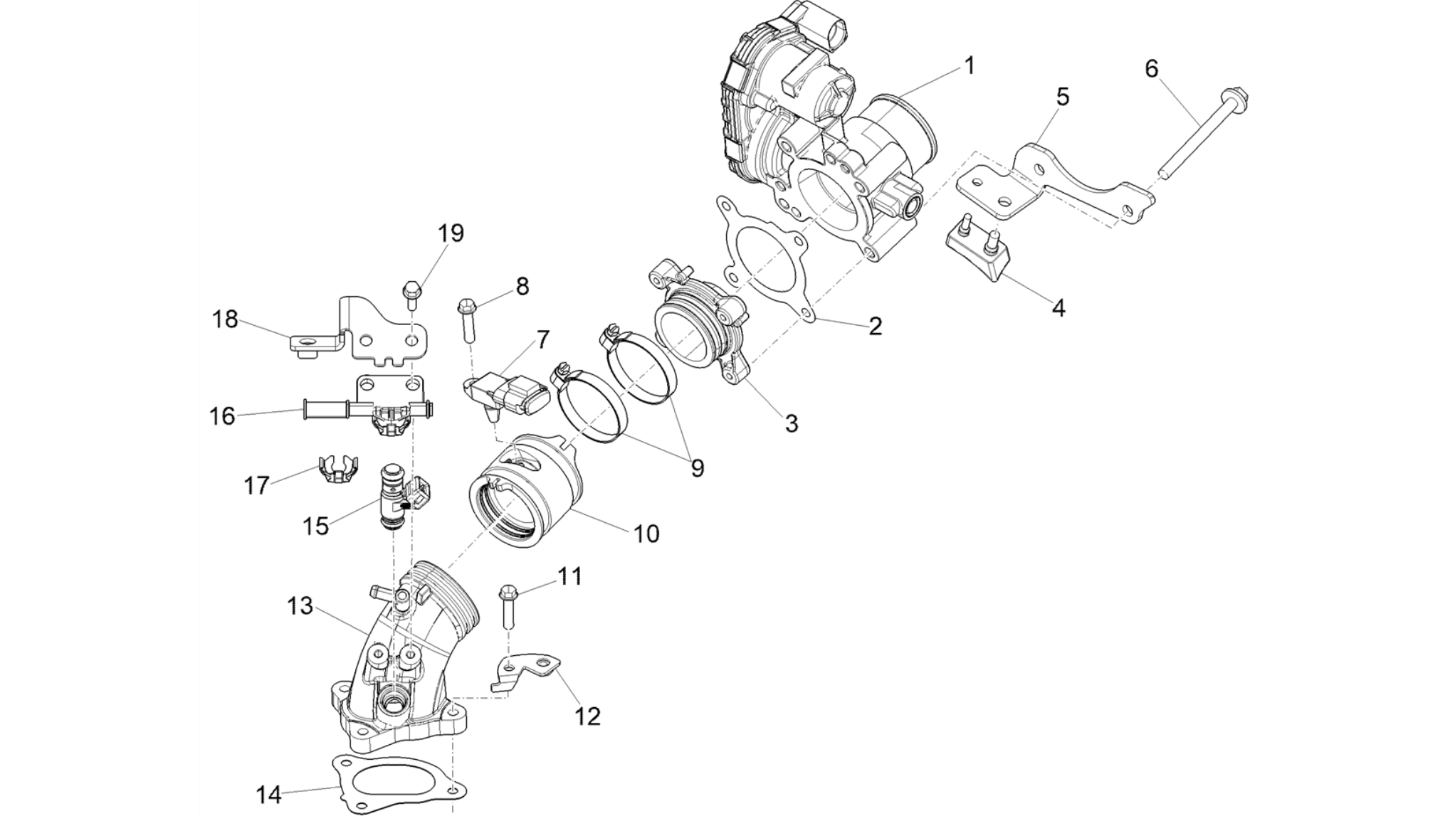 Throttle body - Injector - Induction joint