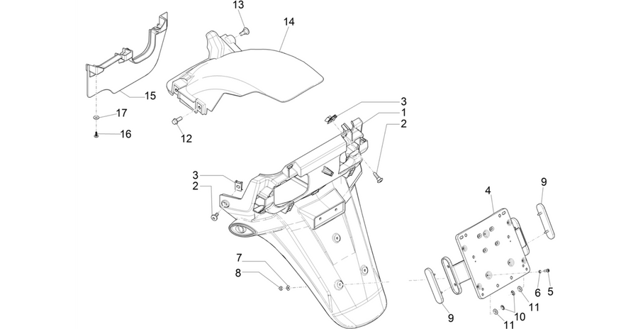 Rear cover - Splash guard