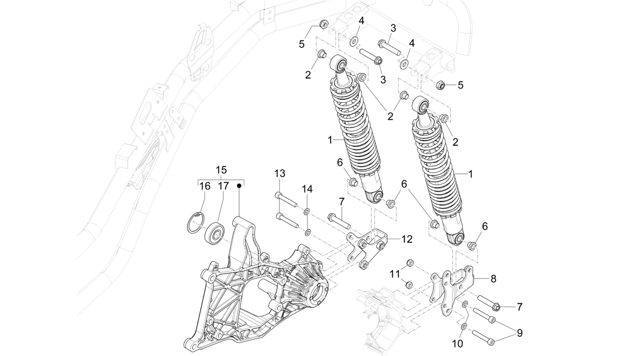 Rear suspension - Shock absorber/s