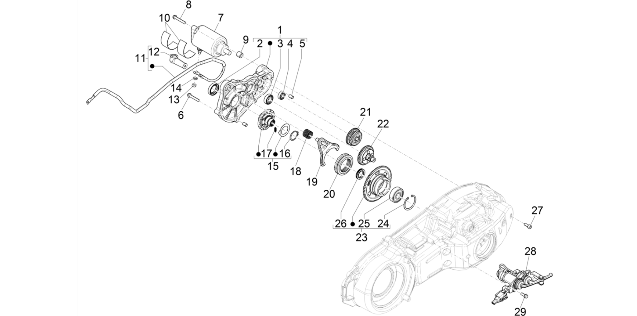 Reverse gear assy