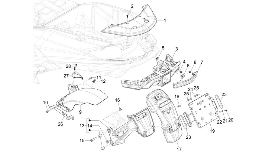 Rear cover - Splash guard