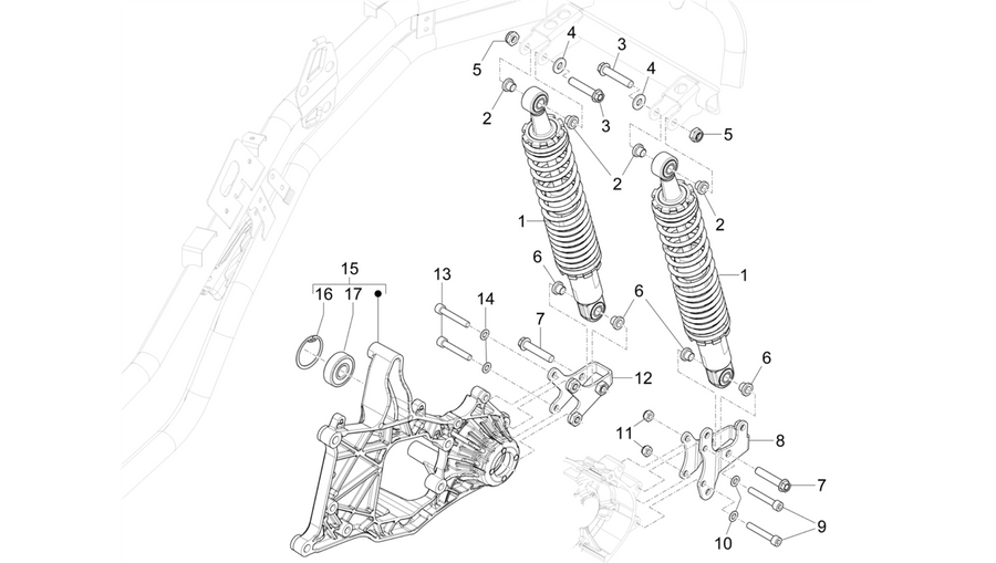 Rear suspension - Shock absorber/s