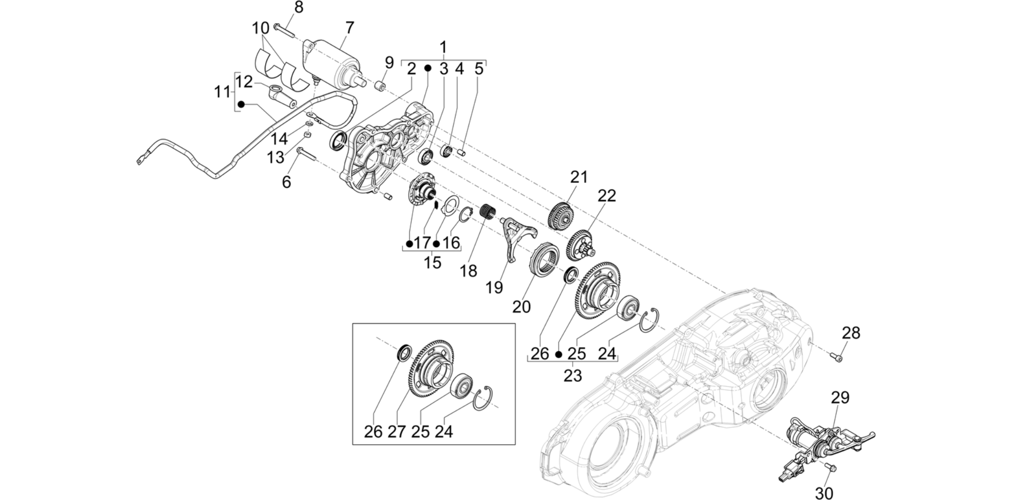 Reverse gear assy