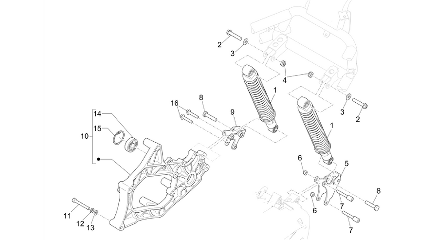 Rear suspension - Shock absorber/s