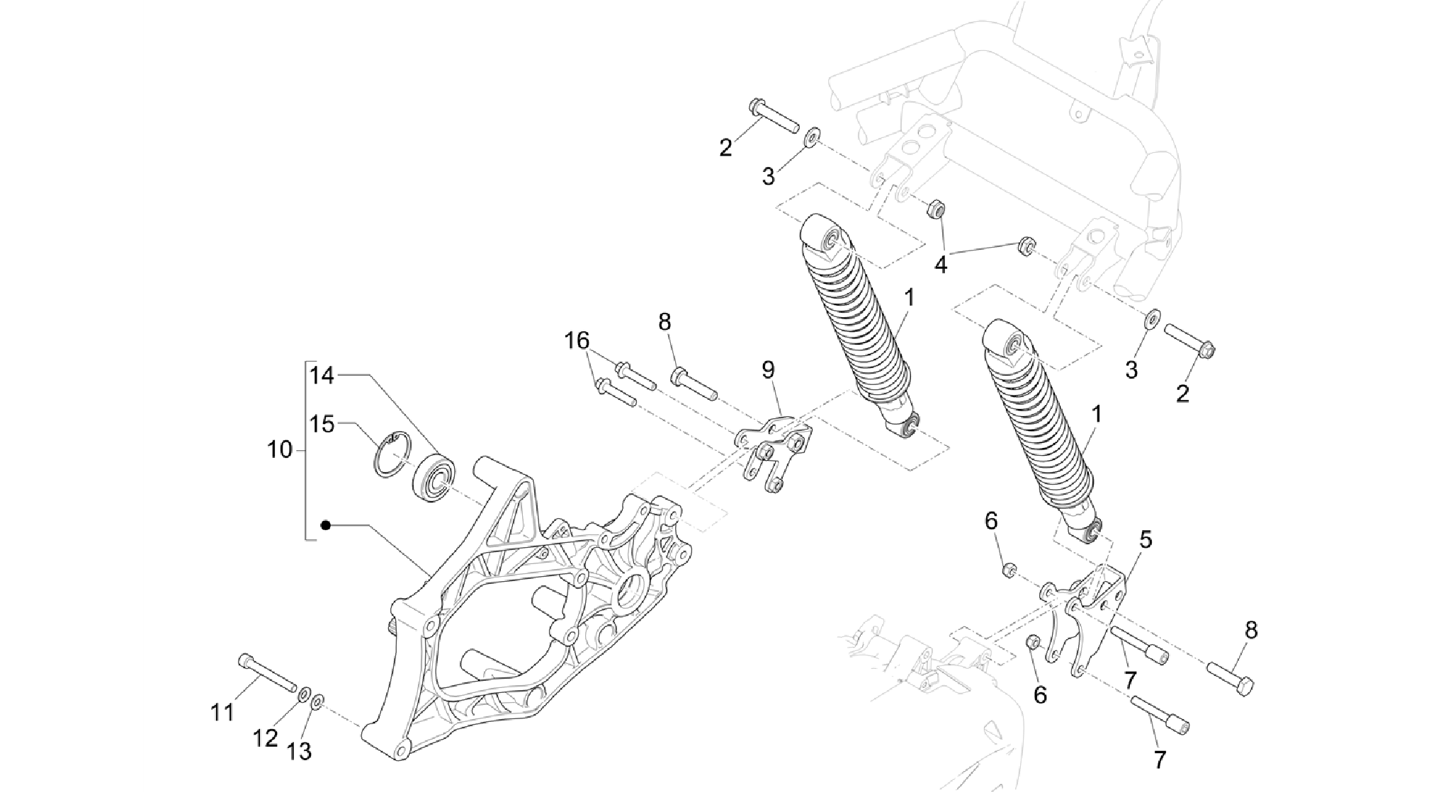 Rear suspension - Shock absorber/s
