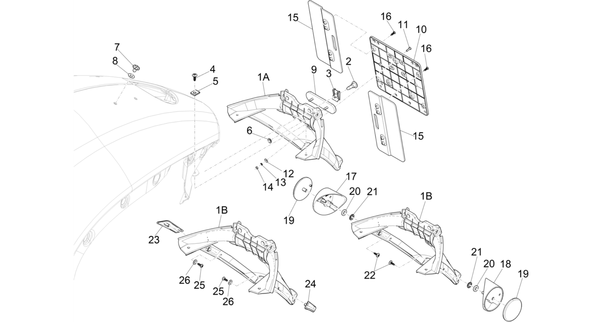 Rear cover - Splash guard
