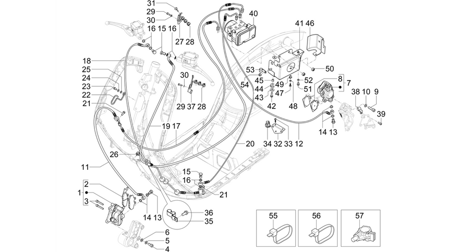 Brakes pipes - Calipers (ABS)