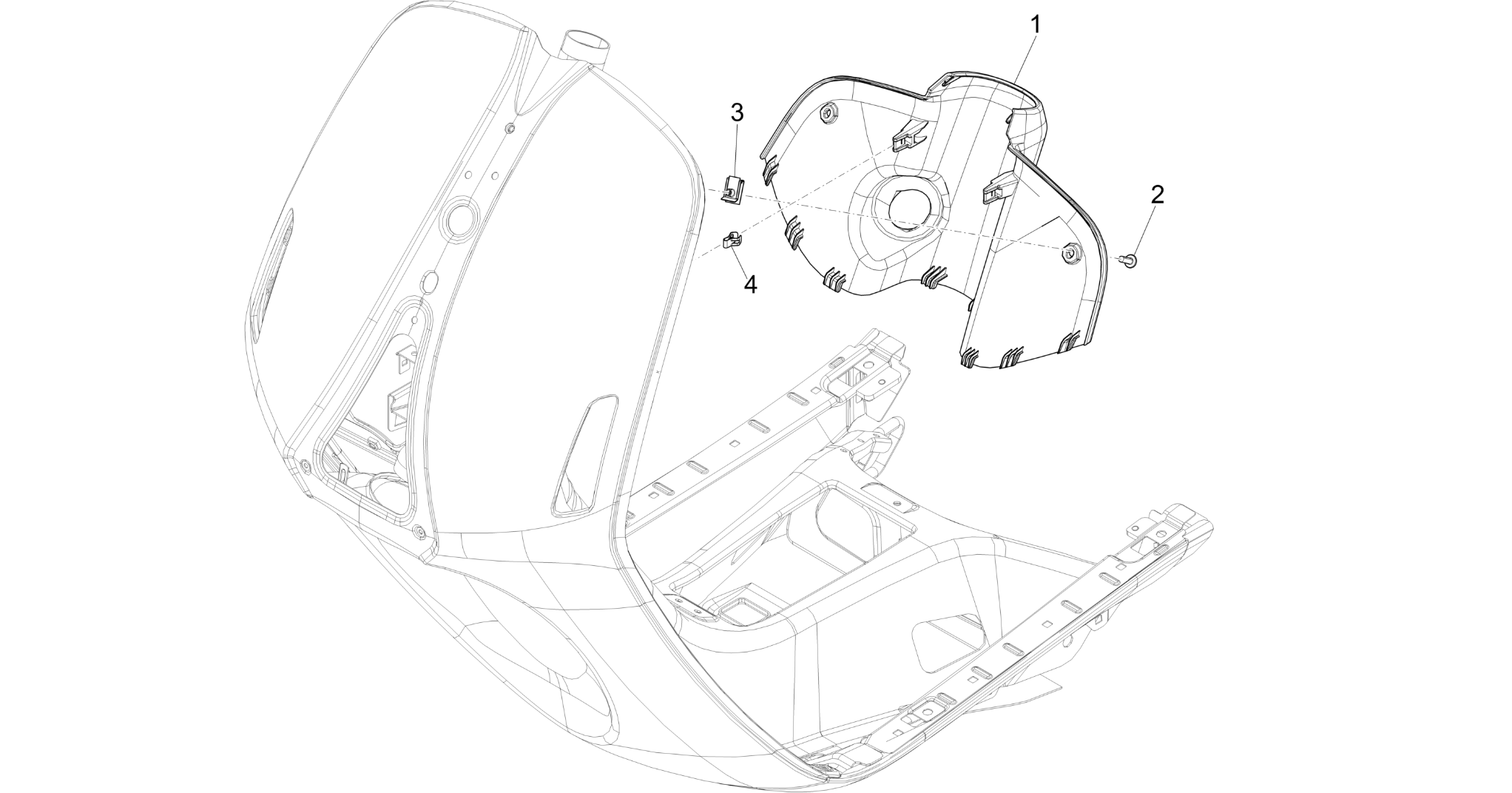 Front glove-box - Knee-guard panel