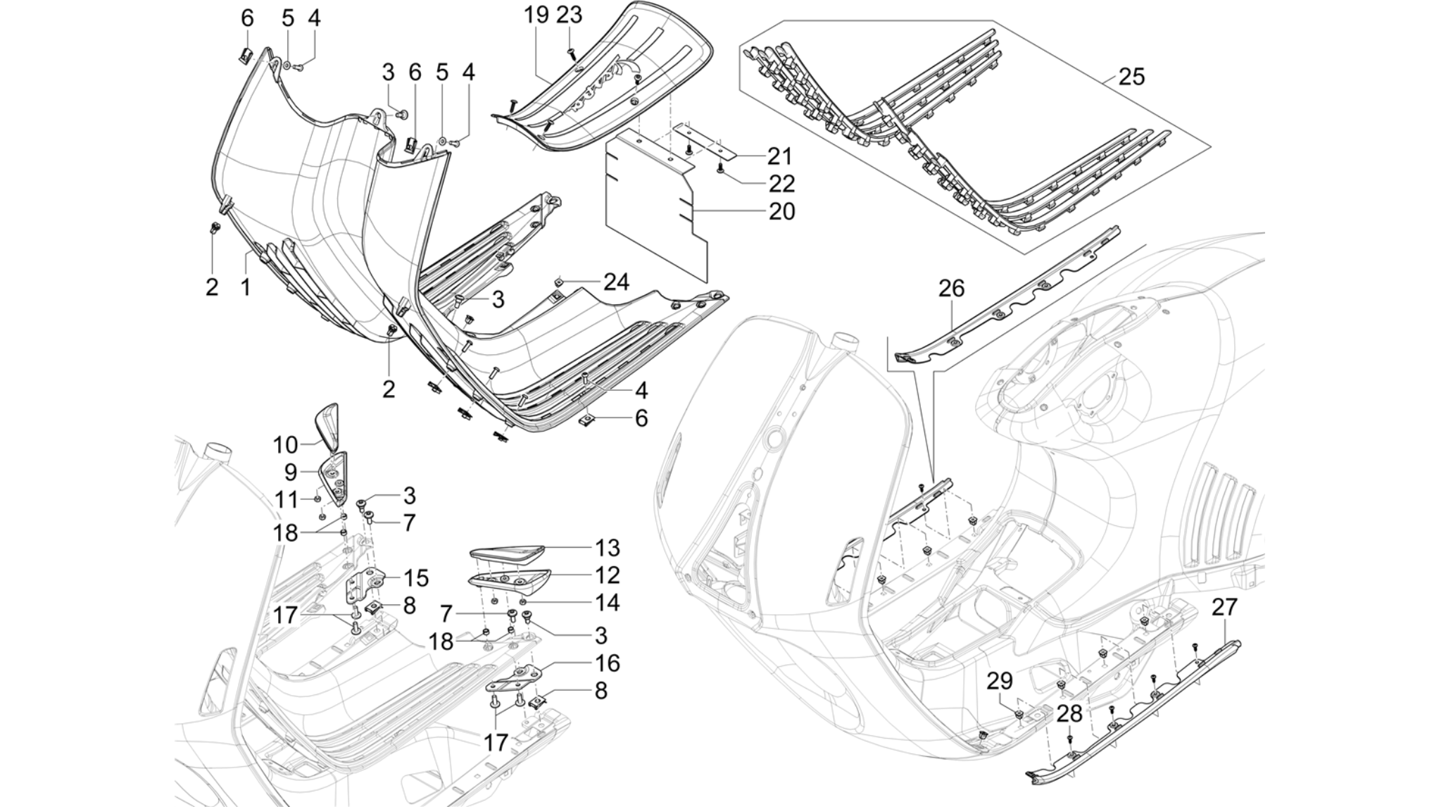 Central cover - Footrests