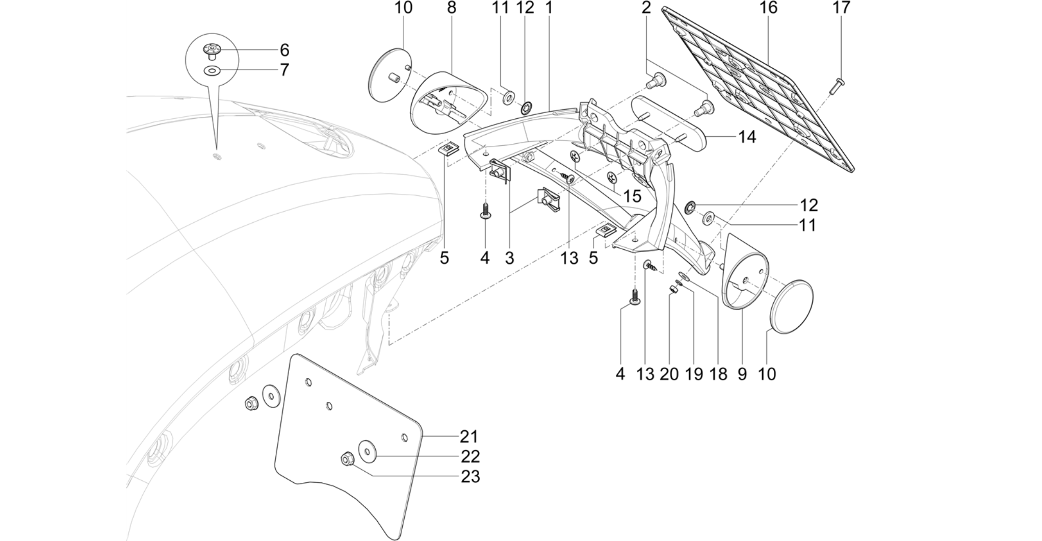 Rear cover - Splash guard