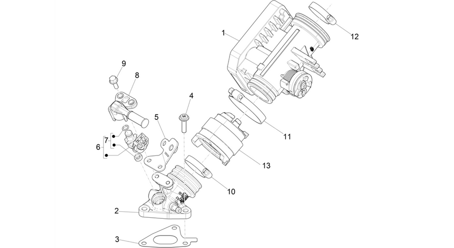 Throttle body - Injector - Induction joint