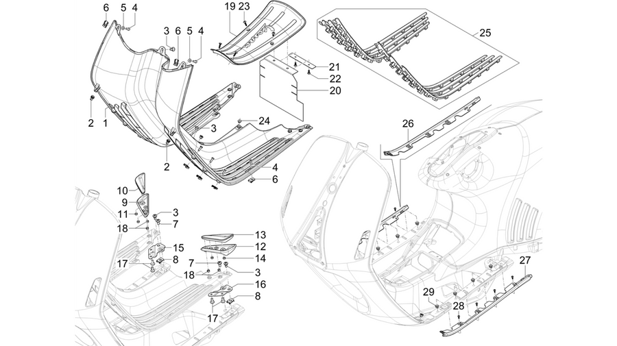 Central cover - Footrests