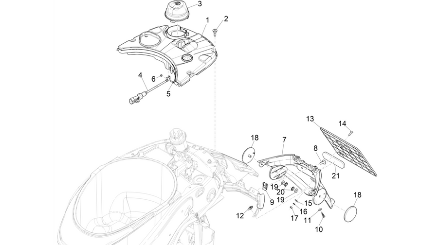 Rear cover - Splash guard