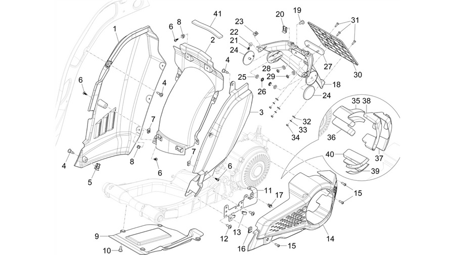 Rear cover - Splash guard