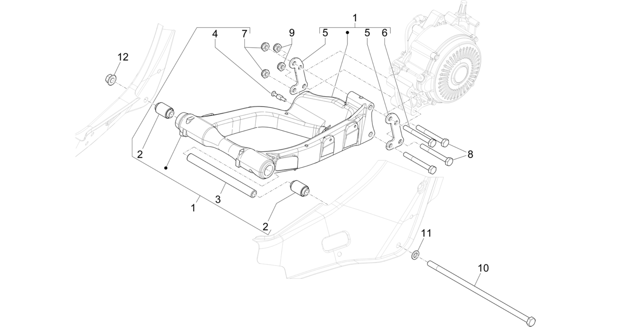 Swinging arm