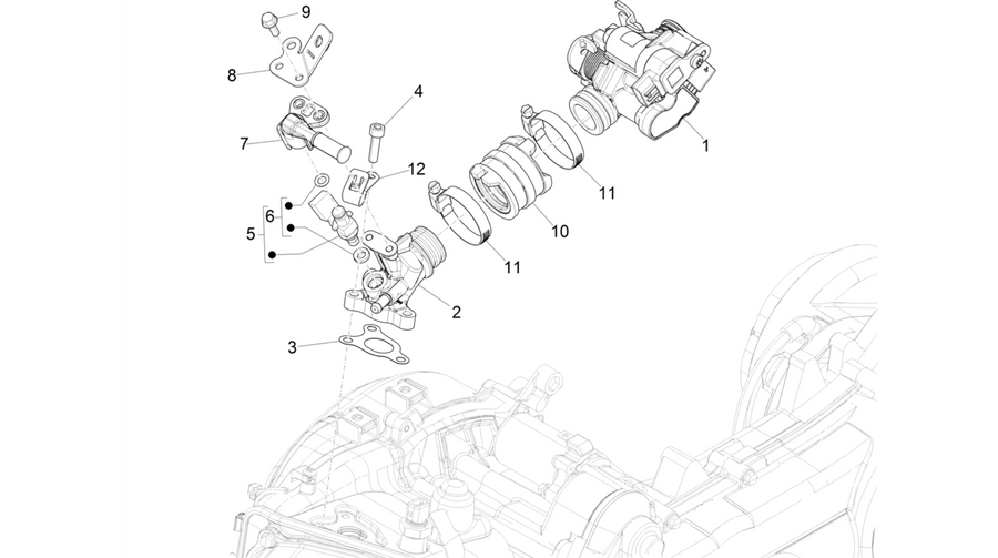 Throttle body - Injector - Induction joint