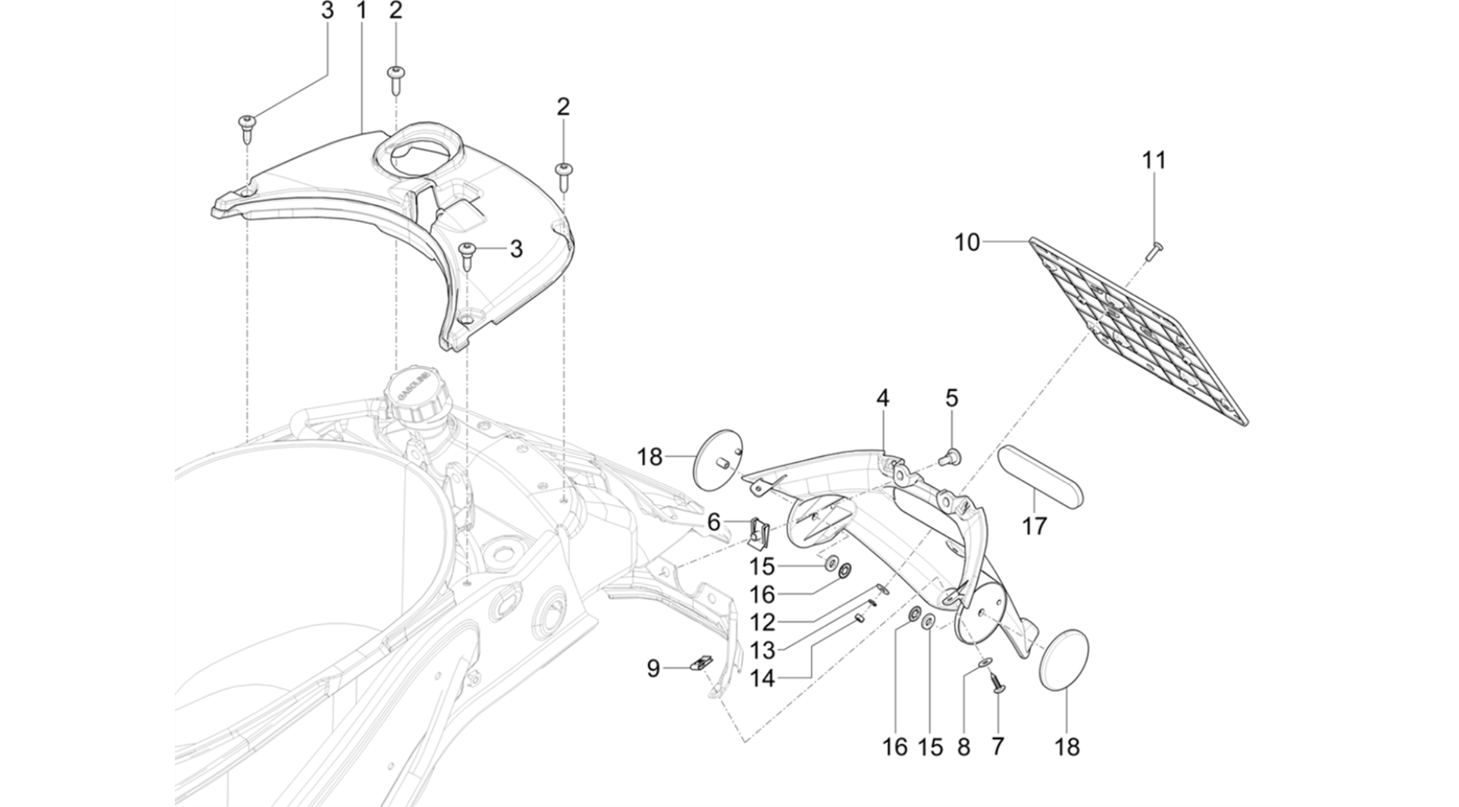 Rear cover - Splash guard