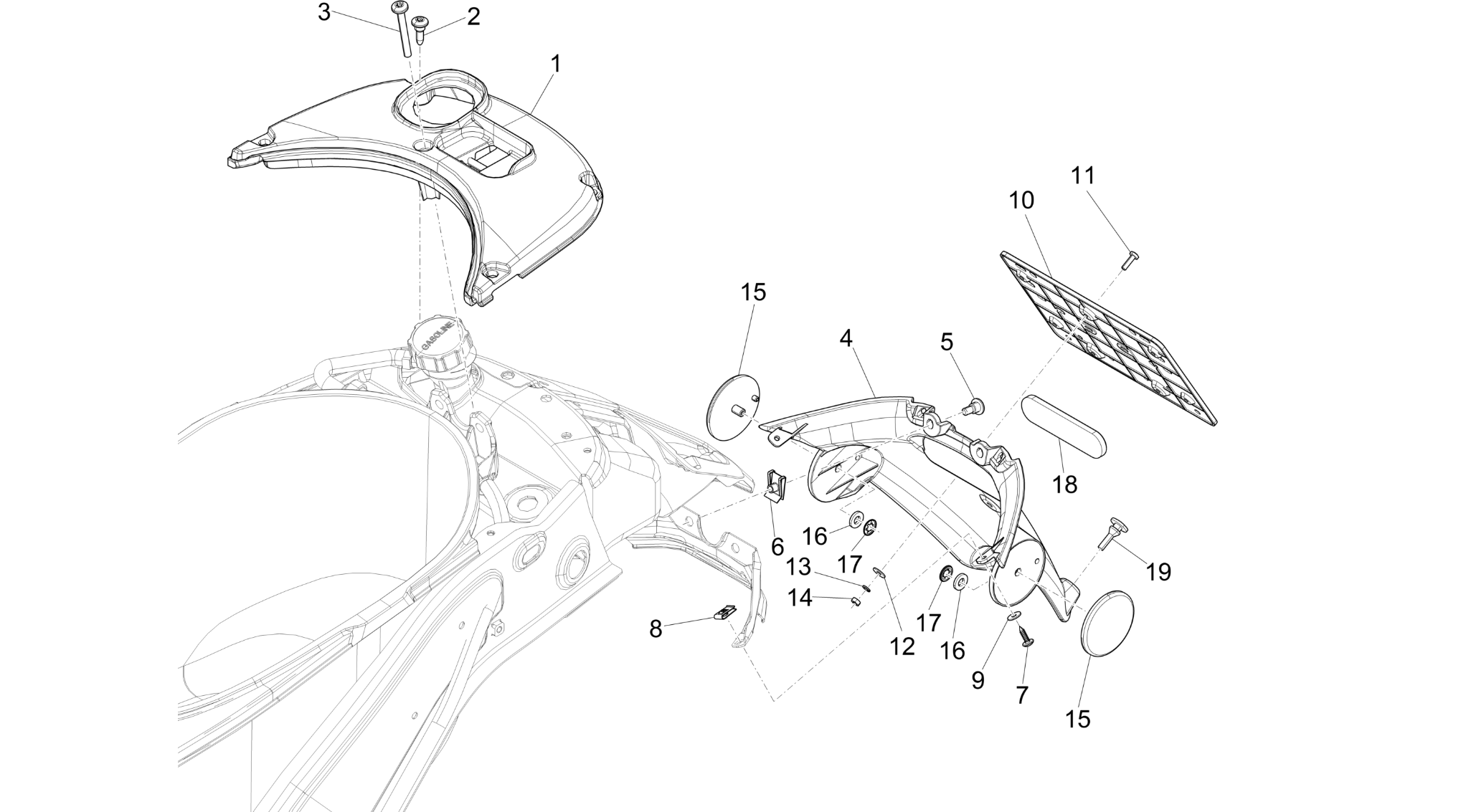 Rear cover - Splash guard