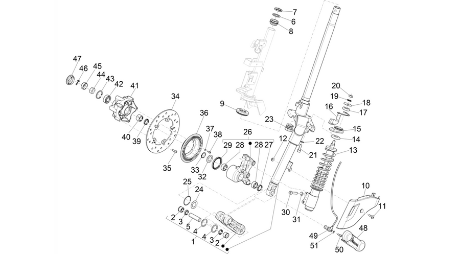 Fork/steering tube - Steering bearing unit