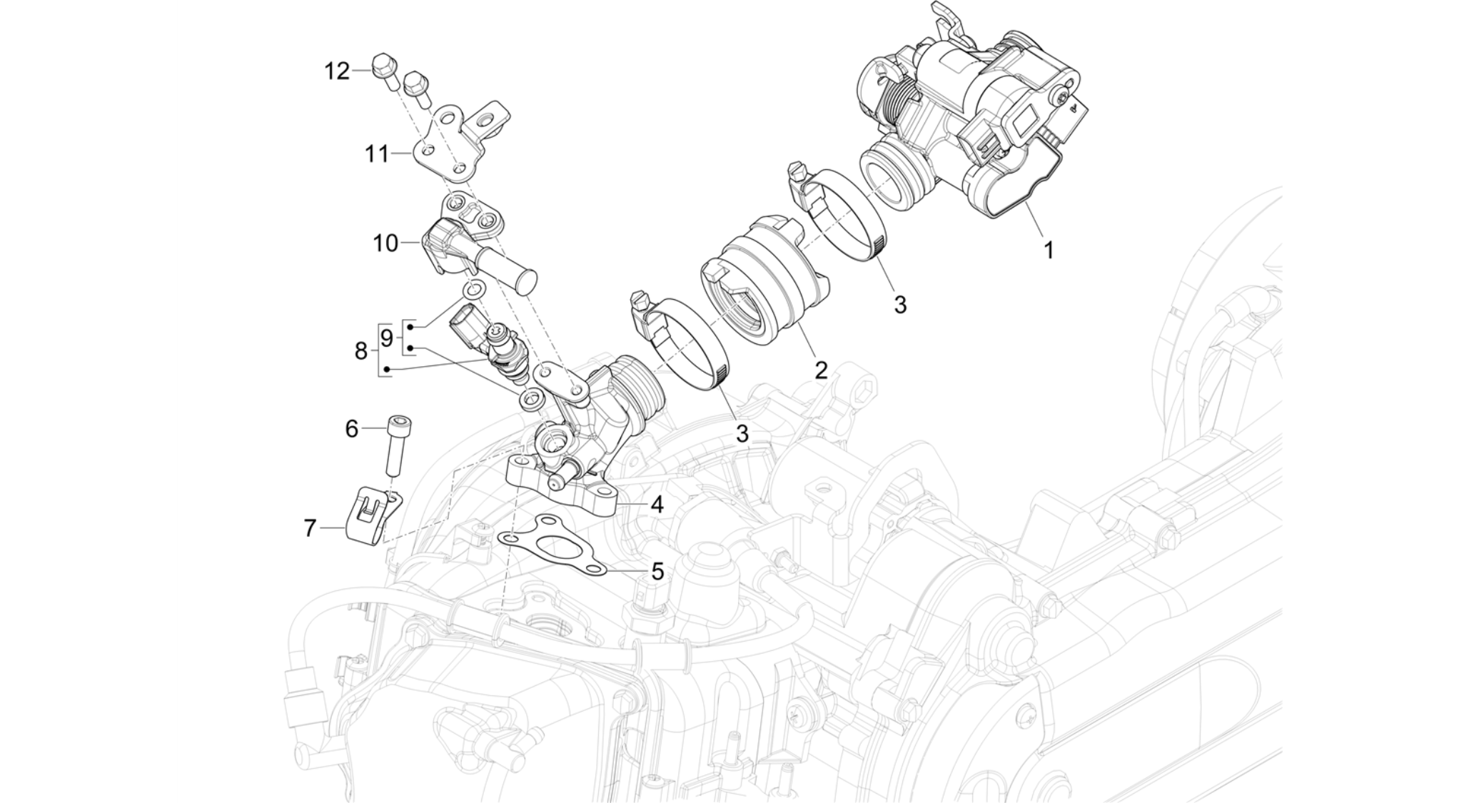 Throttle body - Injector - Induction joint