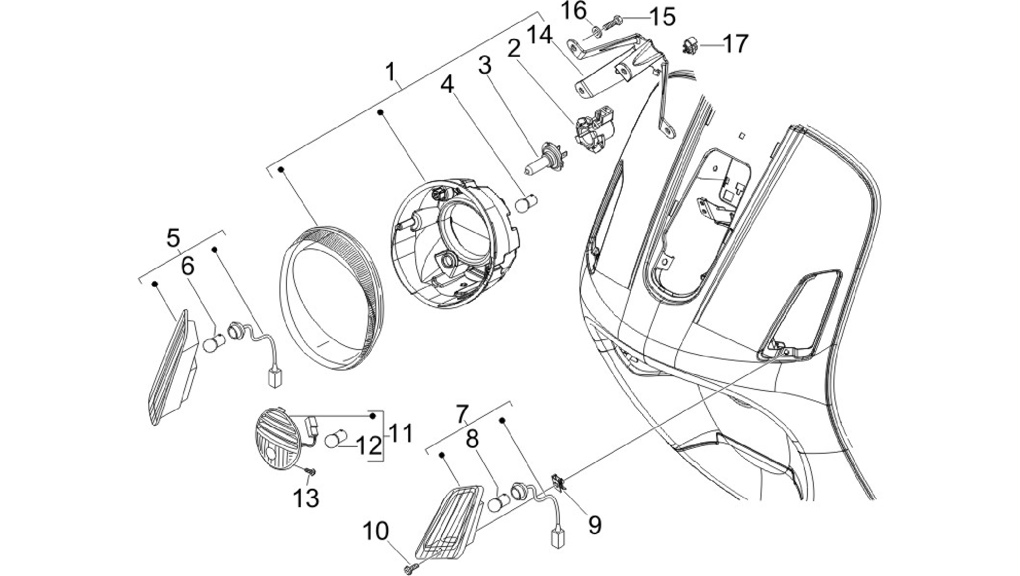 Front headlamps - Turn signal lamps