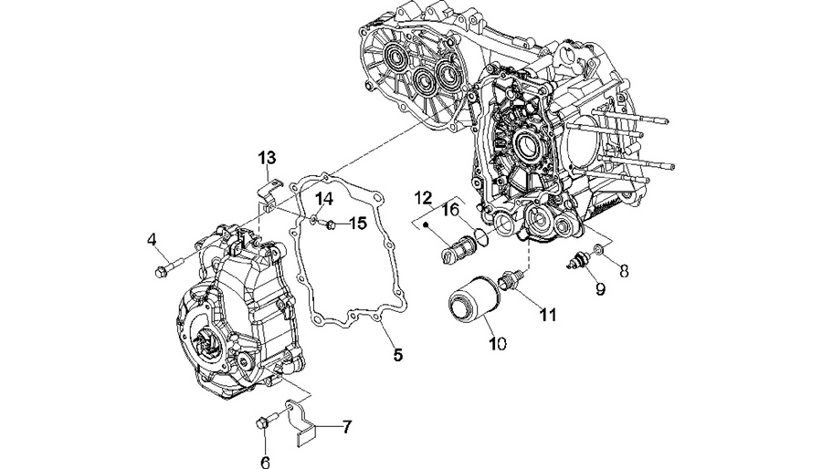 Flywheel magneto cover - Oil filter