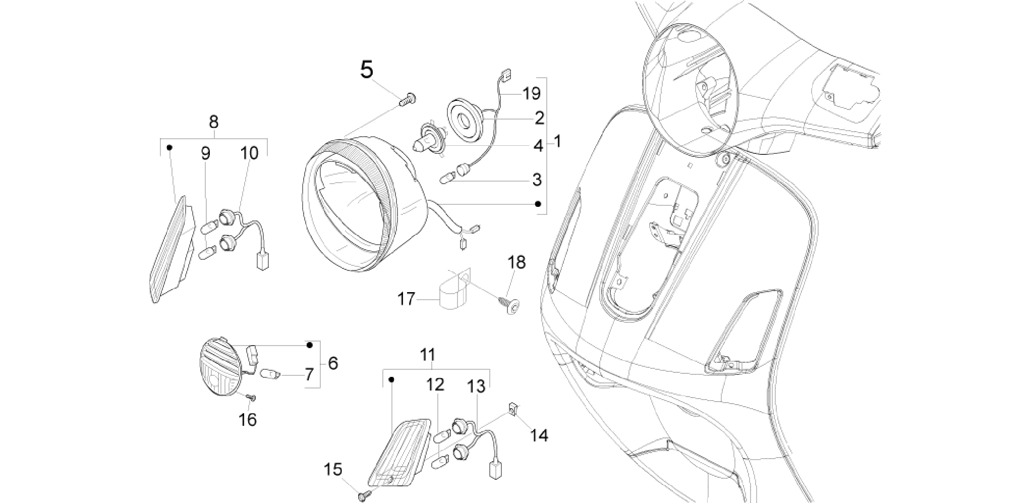 Front headlamps - Turn signal lamps