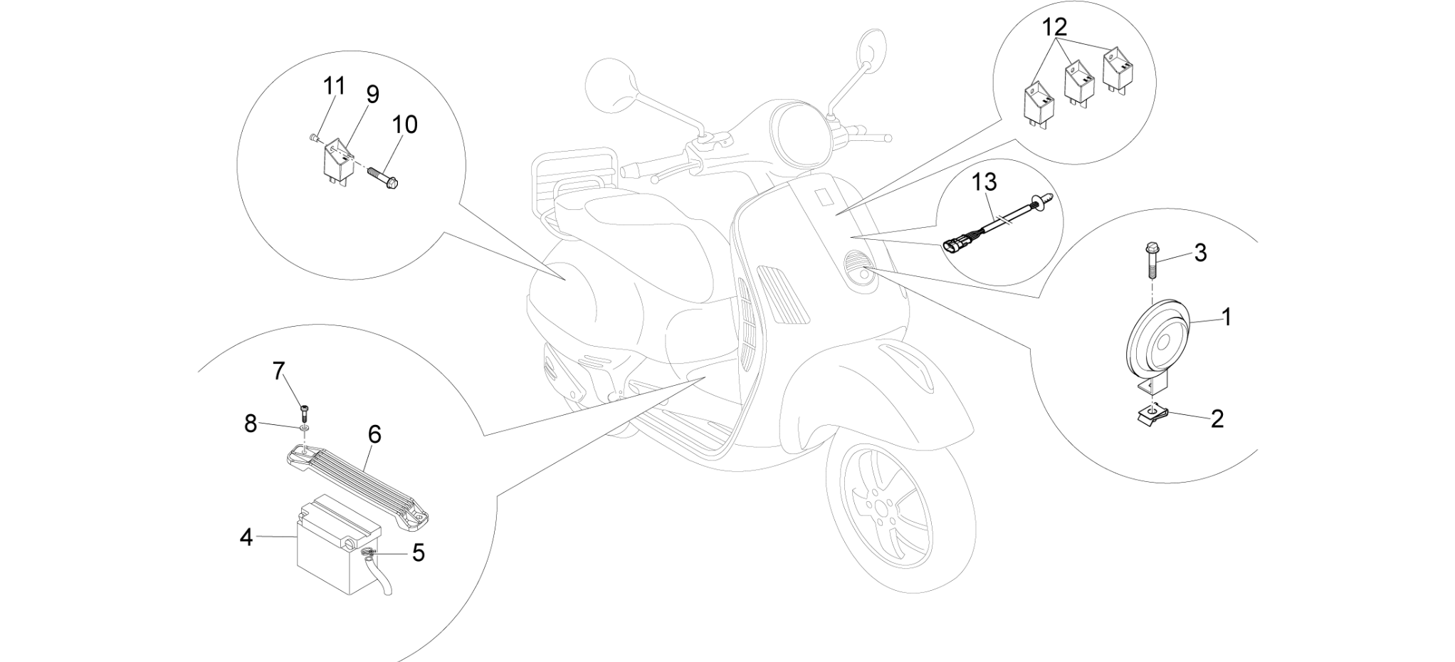 Remote control switches - Battery - Horn