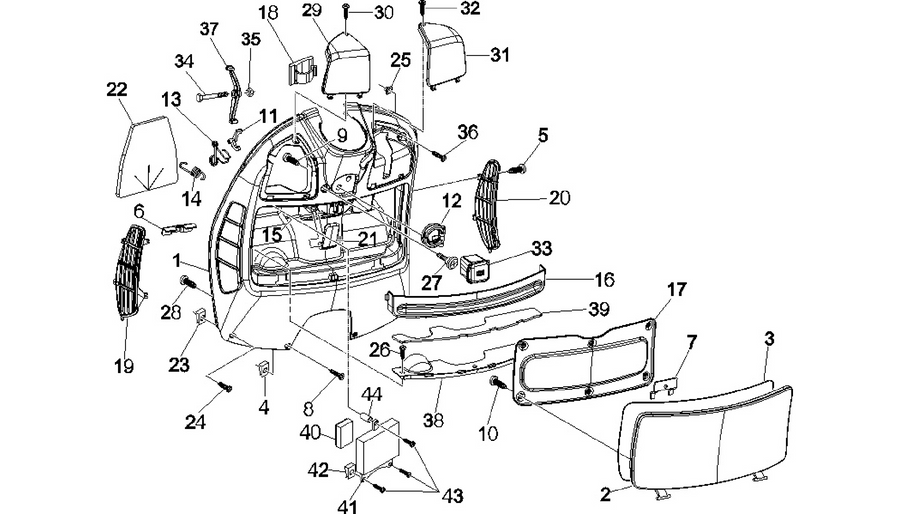 Front glove-box - Knee-guard panel