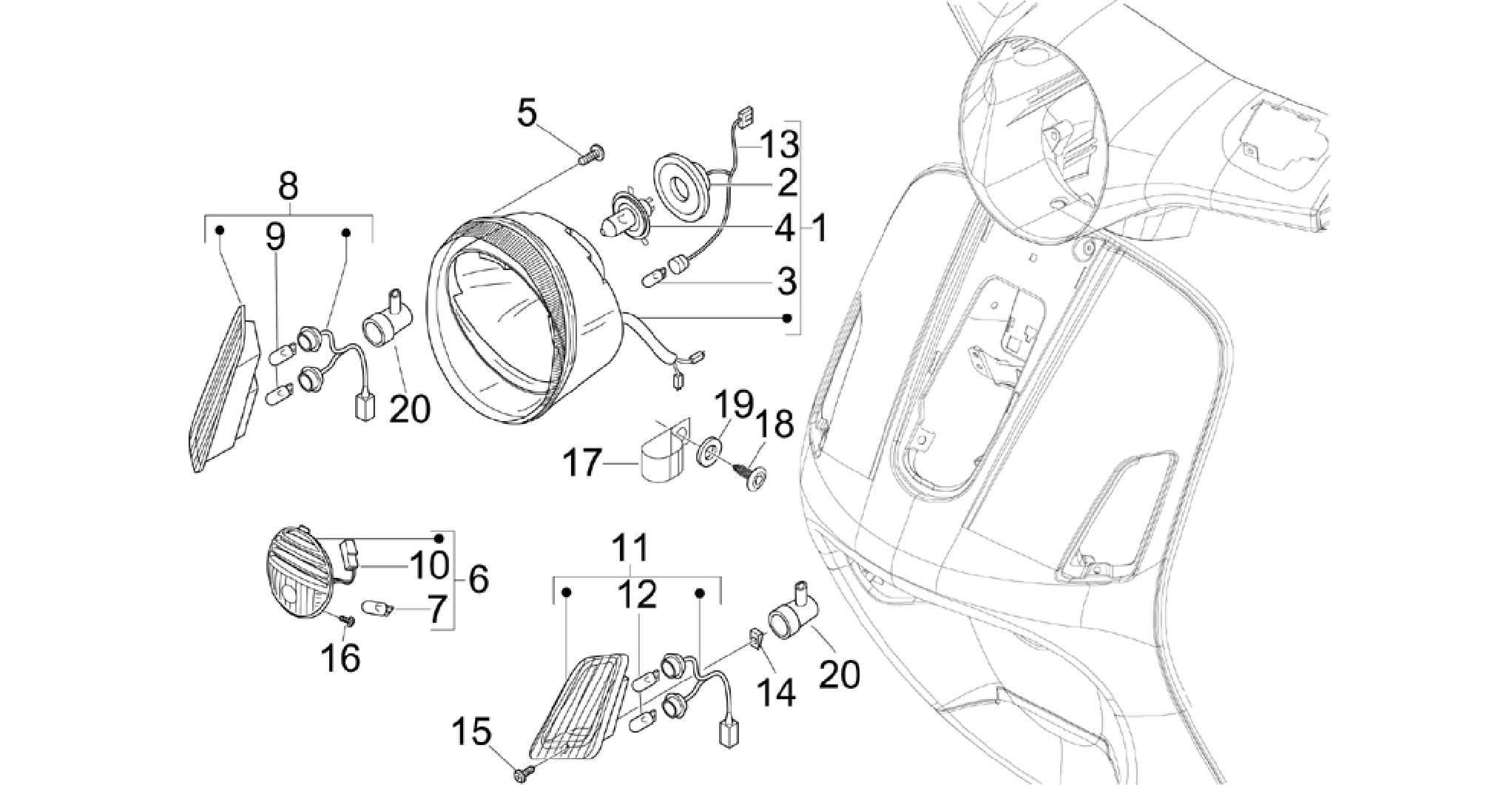 Front headlamps - Turn signal lamps