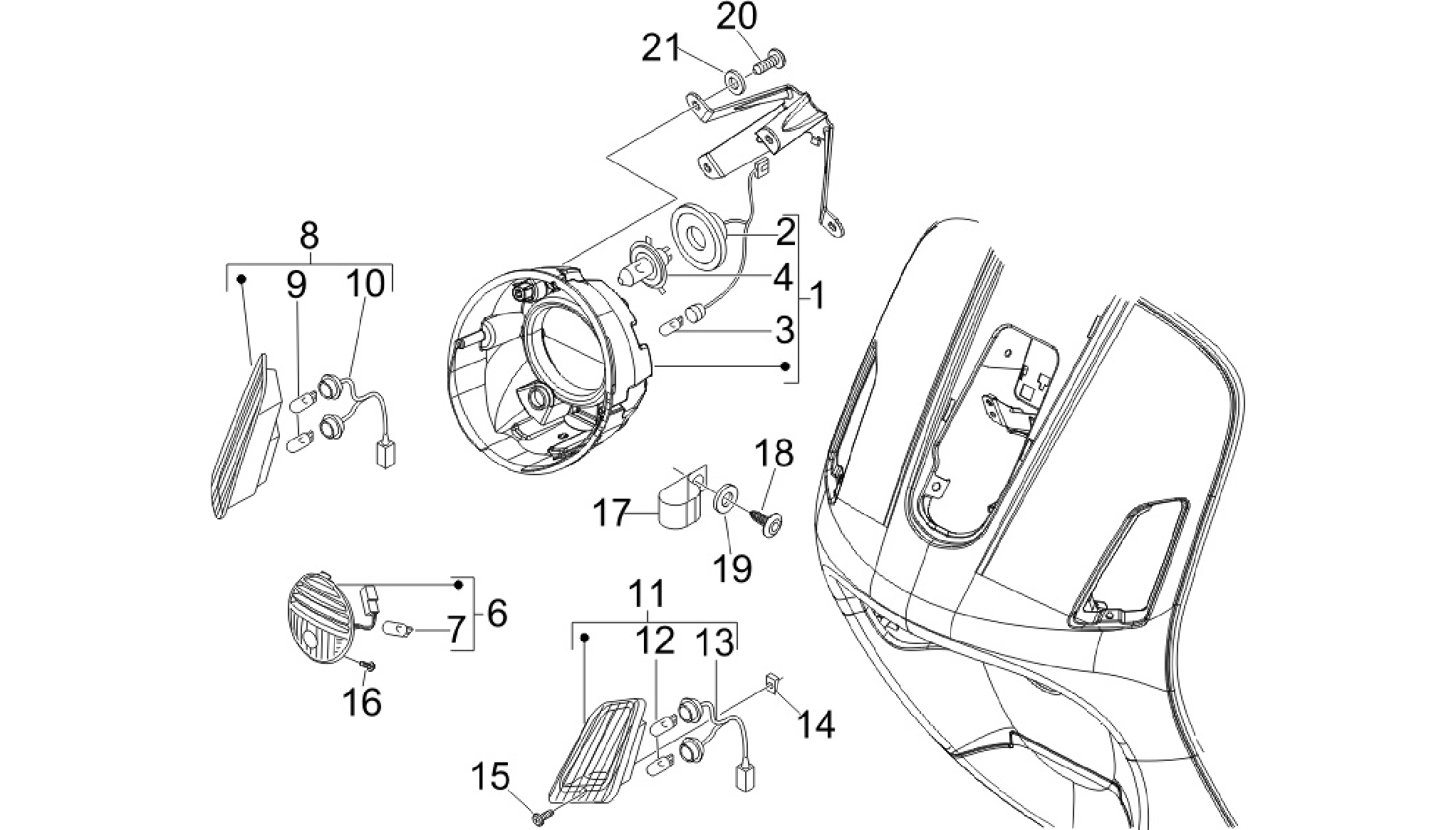 Front headlamps - Turn signal lamps