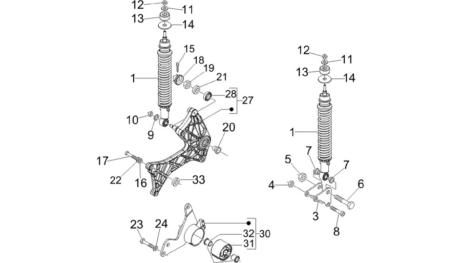 Rear suspension - Shock absorber/s