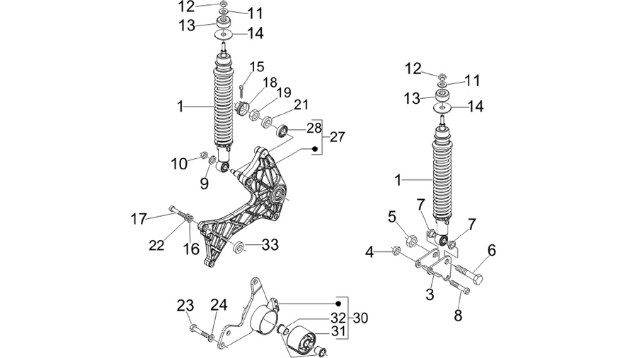 Rear suspension - Shock absorber/s
