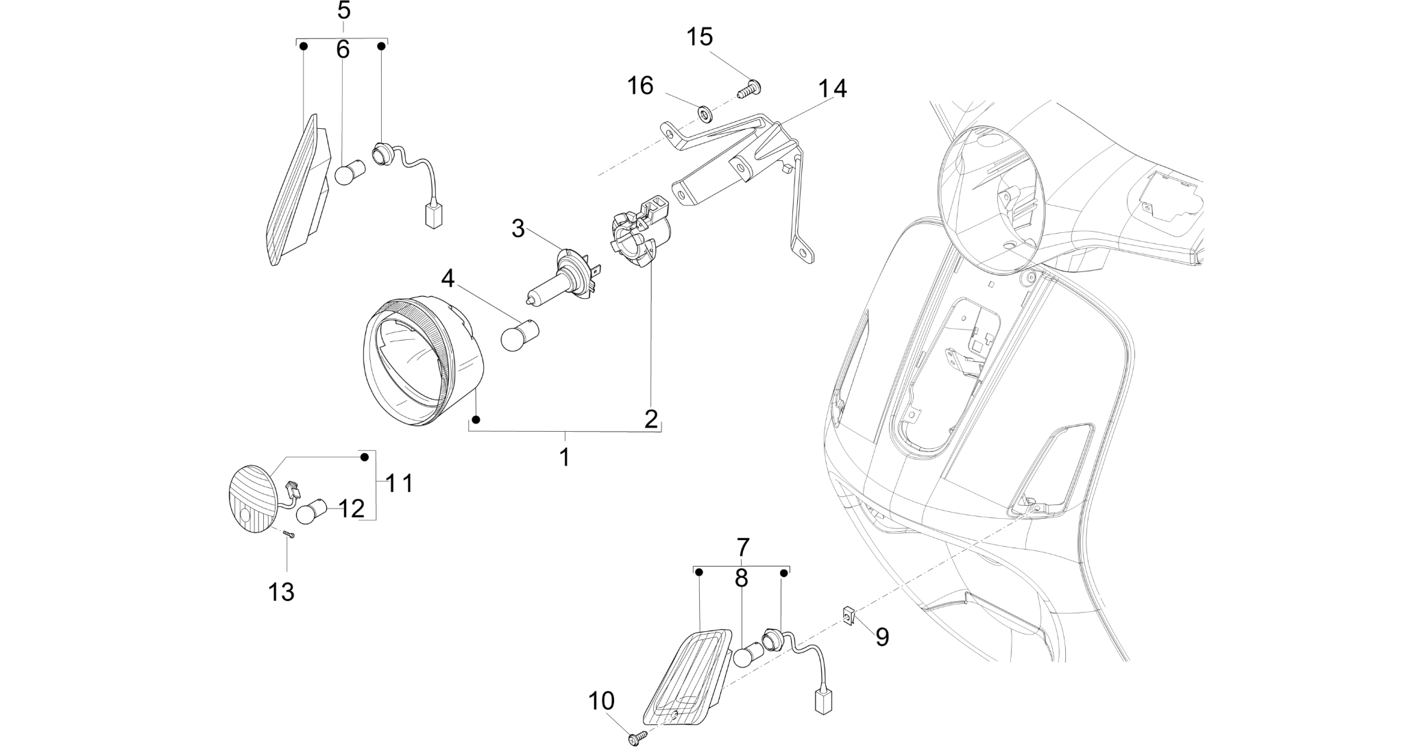Front headlamps - Turn signal lamps