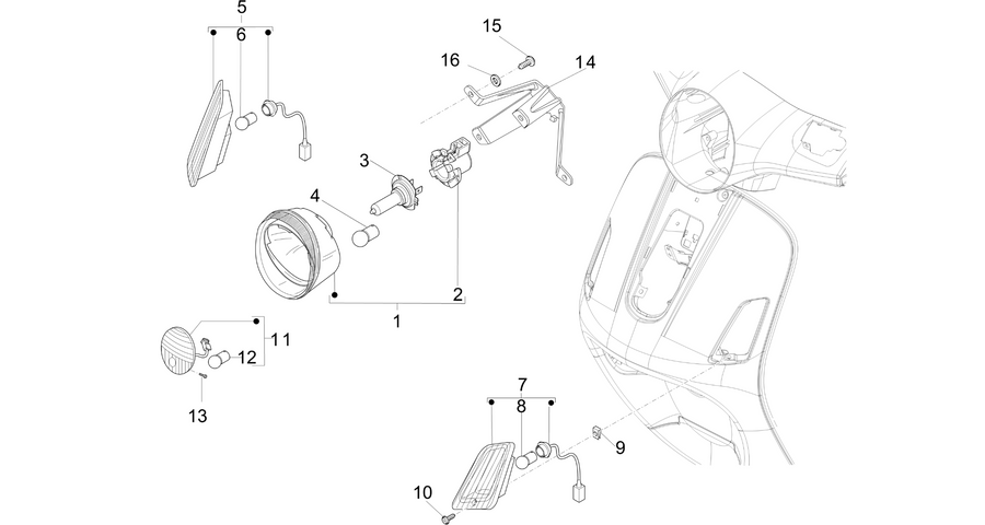 Front headlamps - Turn signal lamps