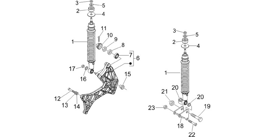 Rear suspension - Shock absorber/s