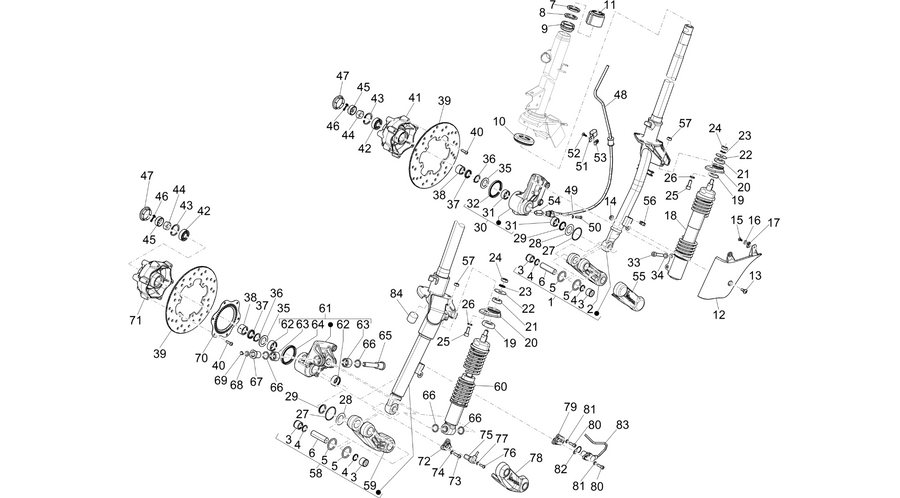 Fork/steering tube - Steering bearing unit