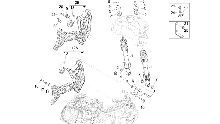 Rear suspension - Shock absorber/s