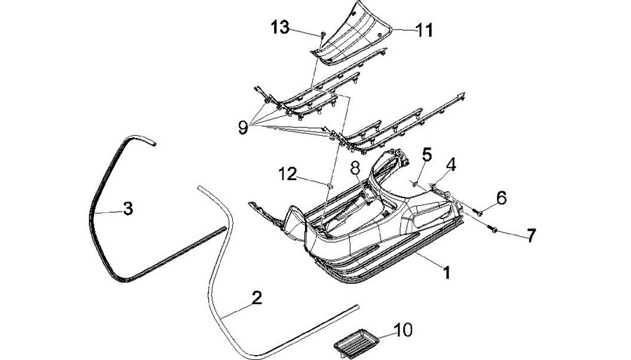 Central cover - Footrests