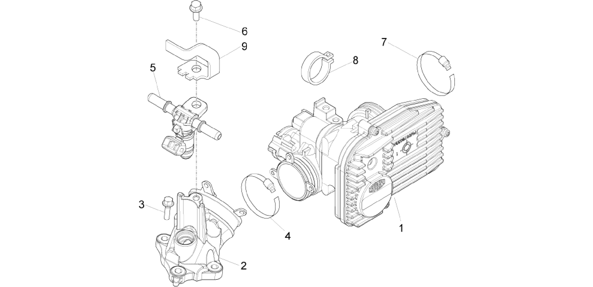 Throttle body - Injector - Induction joint