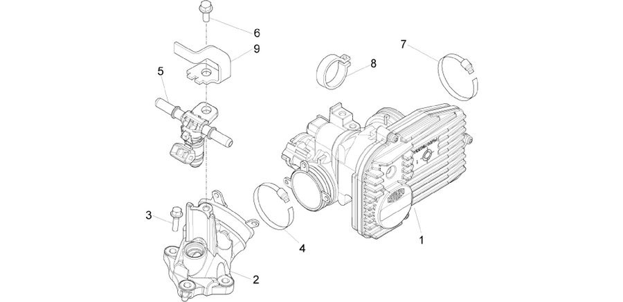 Throttle body - Injector - Induction joint
